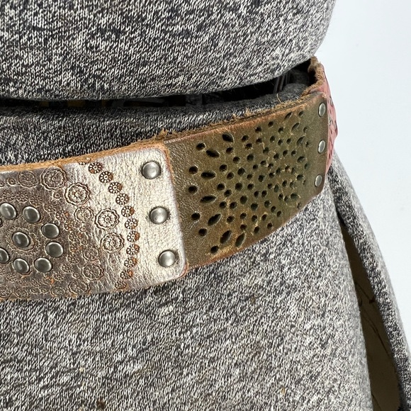 Fossil patchwork multi colored leather panel belt S - Picture 10 of 12